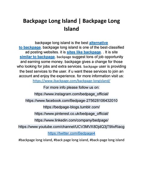 backpage long.island|Long Island